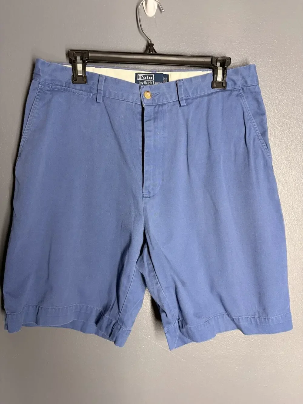 Polo Ralph Lauren Prospect Shorts Men’s 34 Blue Cotton Flat Front Chino Nice!!